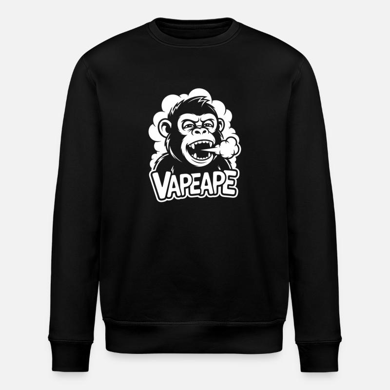 Singe Vapeape avec vapeur - Sweat bio ROLLER Stanley/Stella Unisexe - noir