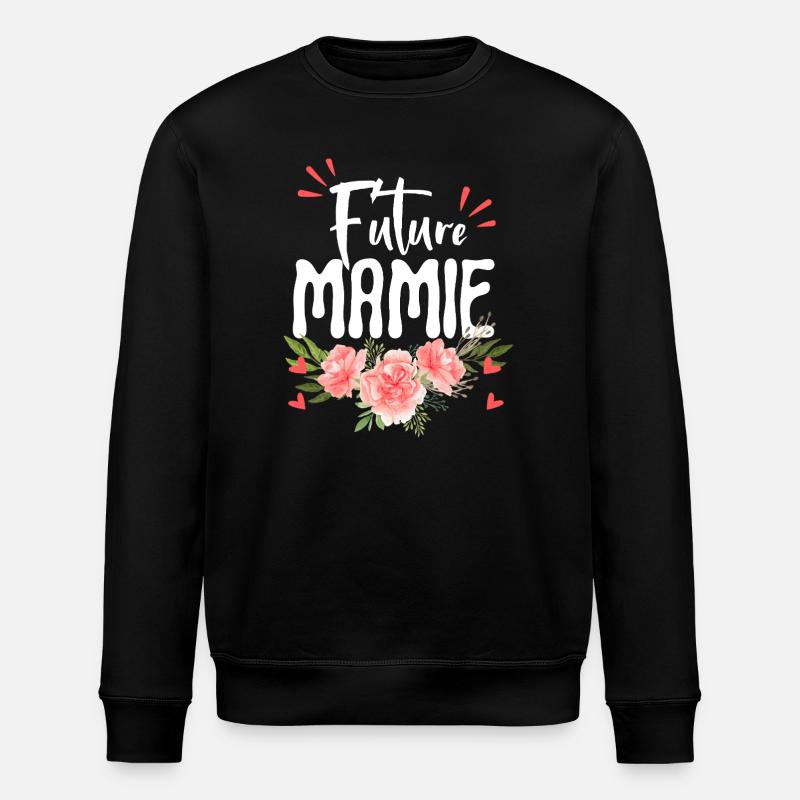 Future mamie, Annonce grossesse fleurie - Sweat bio ROLLER Stanley/Stella Unisexe - noir