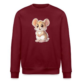 Maus - Stanley/Stella Unisex Bio-Sweatshirt ROLLER - Burgunderrot - Vorne - Nik (191cm)