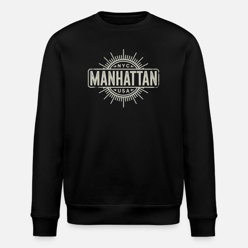 Manhattan - New York Souvenir Design - Sweat bio ROLLER Stanley/Stella Unisexe - noir
