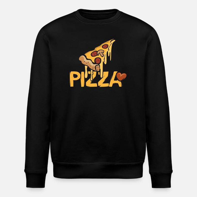 Pizza Love Schriftzug - Stanley/Stella Unisex Bio-Sweatshirt ROLLER - Schwarz