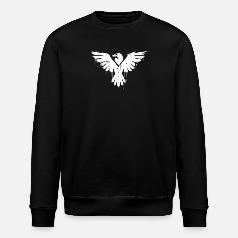 Schwarzweiß Vogelgraffiti - Stanley/Stella Unisex Bio-Sweatshirt ROLLER - Schwarz