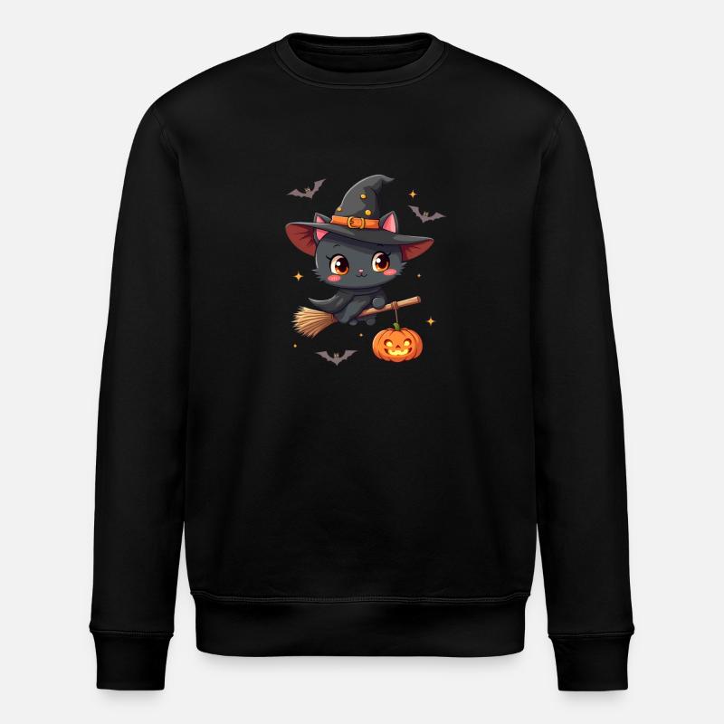 Chat d’Halloween avec citrouille d’Halloween - Sweat bio ROLLER Stanley/Stella Unisexe - noir