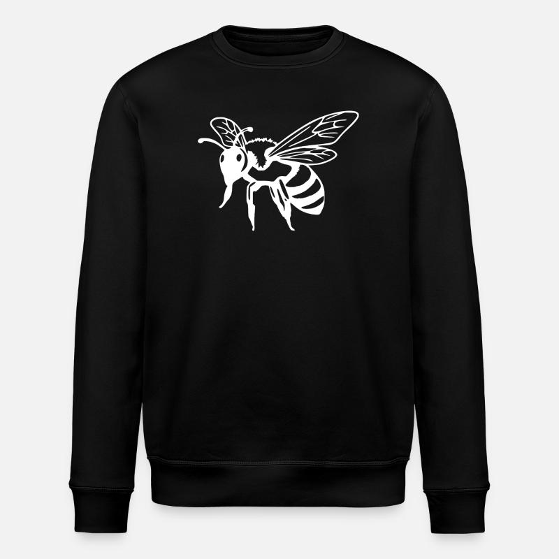 Bee white white bee - Stanley/Stella ROLLER Unisex Organic Sweatshirt - black