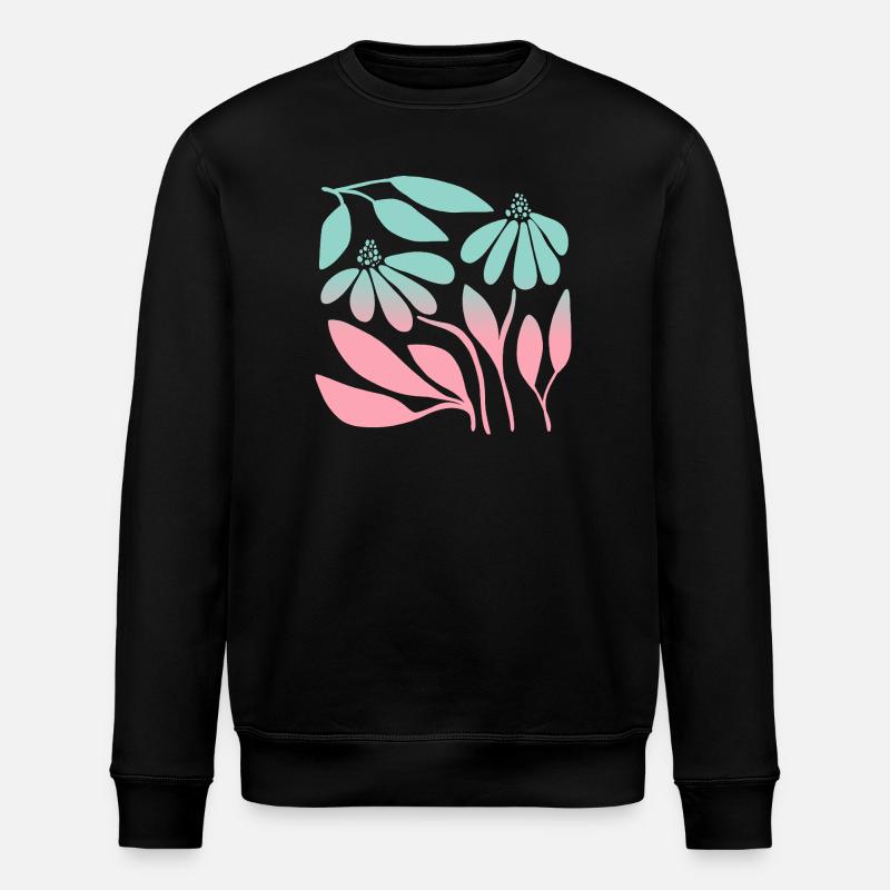 Marguerite in gradient green  - Stanley/Stella Unisex Bio-Sweatshirt ROLLER - Schwarz