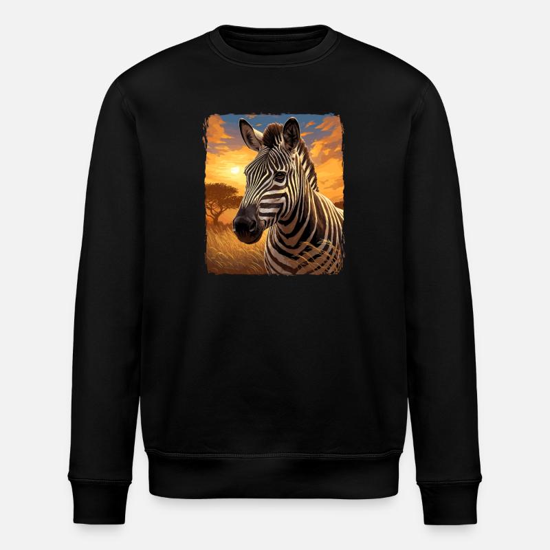 Zebras Zebra - Stanley/Stella ROLLER Unisex Organic Sweatshirt - black