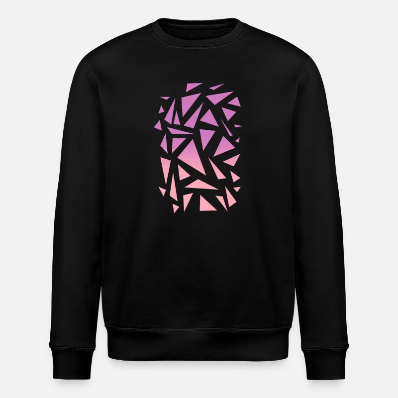 Triangle Pattern - Purple Pink - Stanley/Stella ROLLER Unisex Organic Sweatshirt - black