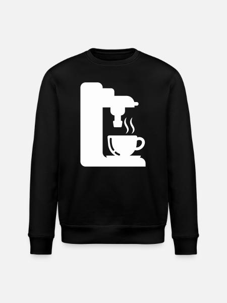 Espresso Machine Outline Coffee Illustration - Stanley/Stella ROLLER Unisex Organic Sweatshirt - black