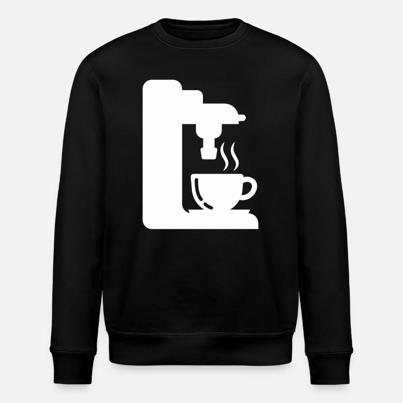 Espresso Machine Outline Coffee Illustration - Stanley/Stella ROLLER Unisex Organic Sweatshirt - black