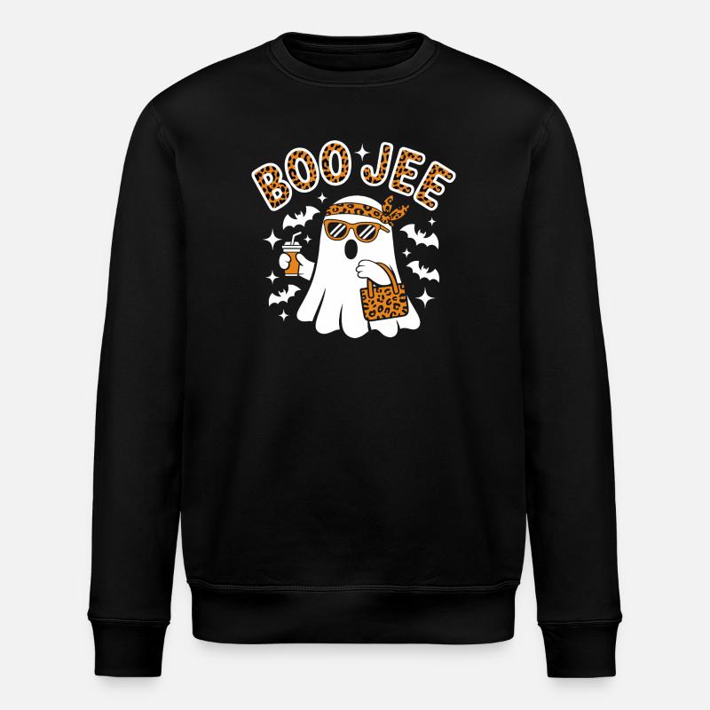 Fantôme léopard Halloween chic - Sweat bio ROLLER Stanley/Stella Unisexe - noir