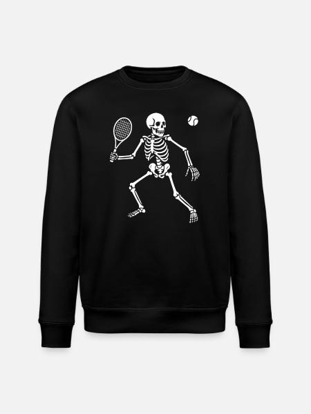 Skeleton plays Tennis Rally - Stanley/Stella ROLLER Unisex Organic Sweatshirt - black