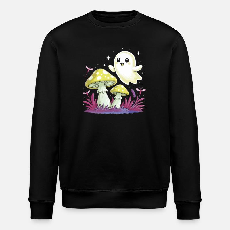 little ghost - Stanley/Stella ROLLER Unisex Organic Sweatshirt - black