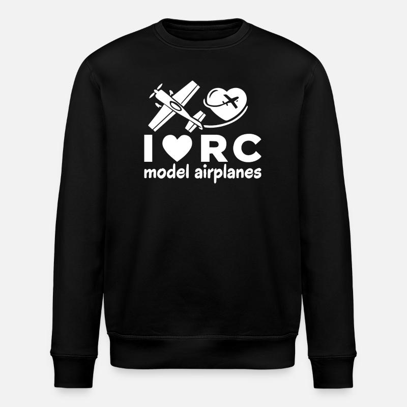 i_love_model_airplanes - Stanley/Stella Unisex Bio-Sweatshirt ROLLER - Schwarz
