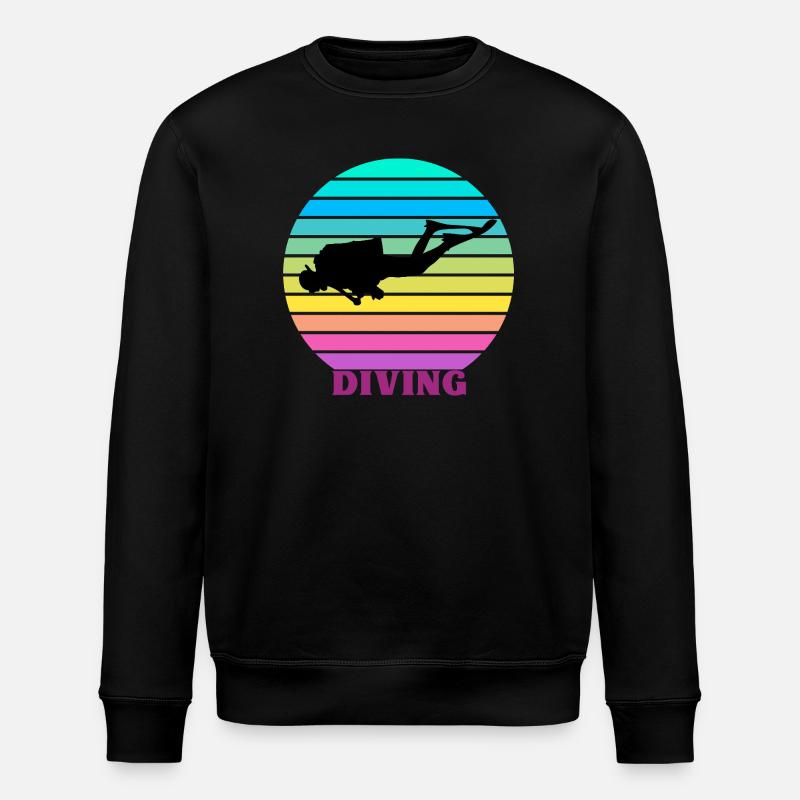 Diving Retro - Stanley/Stella Unisex Bio-Sweatshirt ROLLER - Schwarz