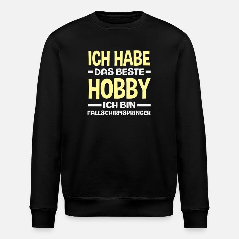 Funny Skydiver Adrenaline Junkie Hobby - Stanley/Stella ROLLER Unisex Organic Sweatshirt - black