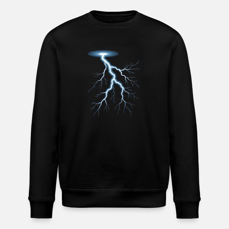 Blitz Blitzschlag Gewitter Strom Sturm - Stanley/Stella Unisex Bio-Sweatshirt ROLLER - Schwarz