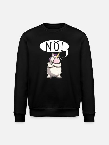Unicorn Nope chubby - Stanley/Stella ROLLER Unisex Organic Sweatshirt - black
