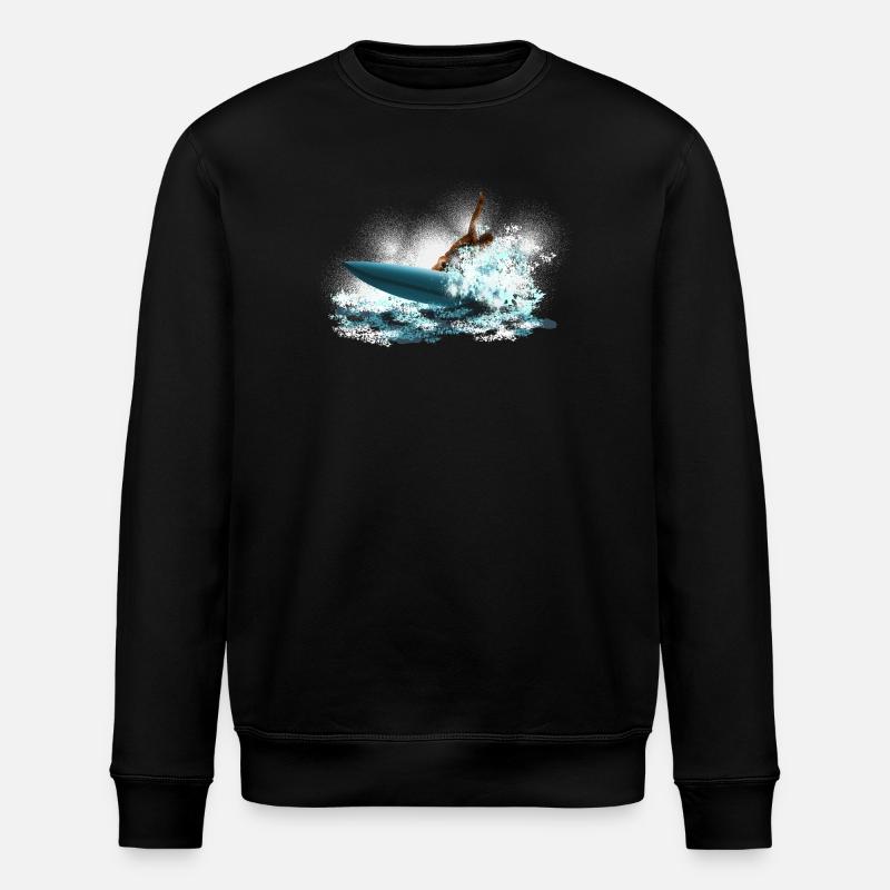 Surfeur Tempête Vague Surfeur - Sweat bio ROLLER Stanley/Stella Unisexe - noir