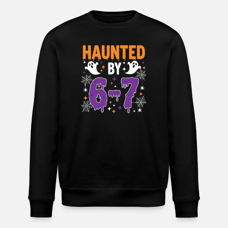 Haunted by 67 Funny Meme - Stanley/Stella ROLLER Unisex Organic Sweatshirt - black