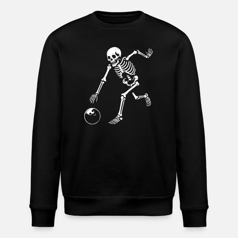 Skeleton Bowling spielen - Stanley/Stella Unisex Bio-Sweatshirt ROLLER - Schwarz