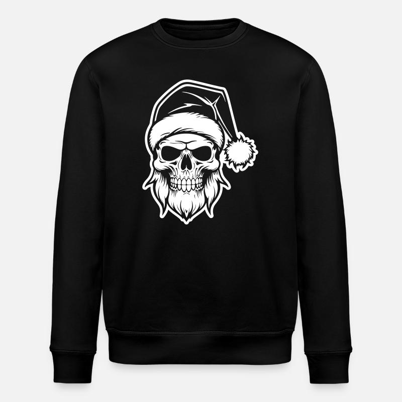 Weihnachtsmann Totenkopf - Stanley/Stella Unisex Bio-Sweatshirt ROLLER - Schwarz