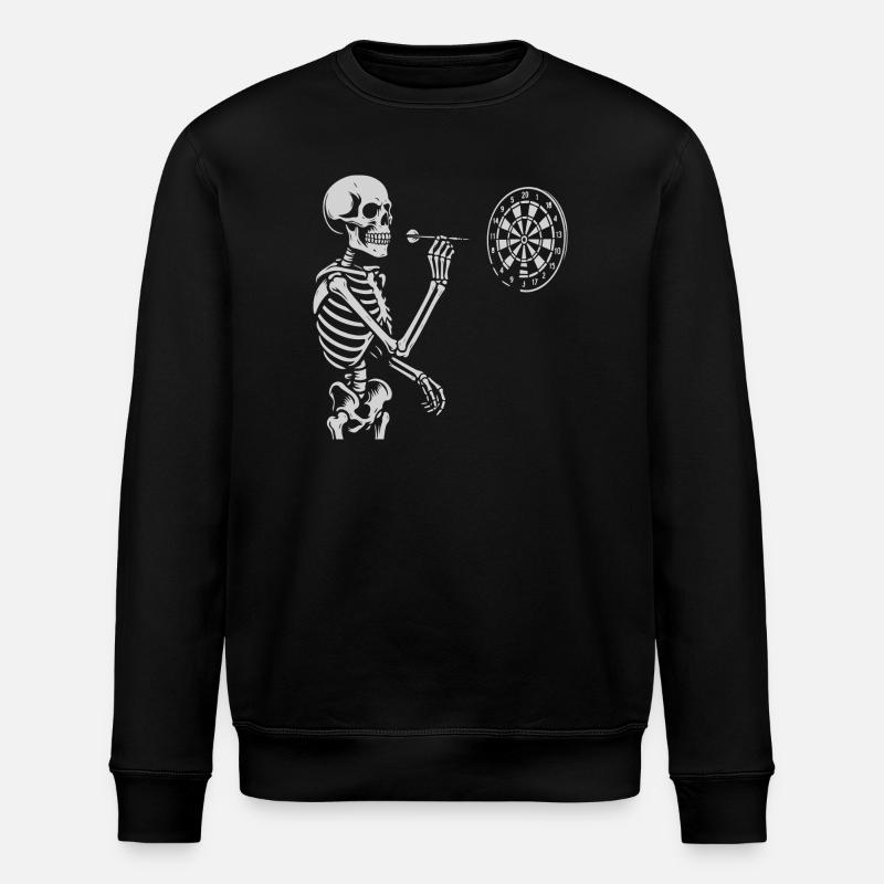 Skeleton playing darts game - Stanley/Stella ROLLER Unisex Organic Sweatshirt - black