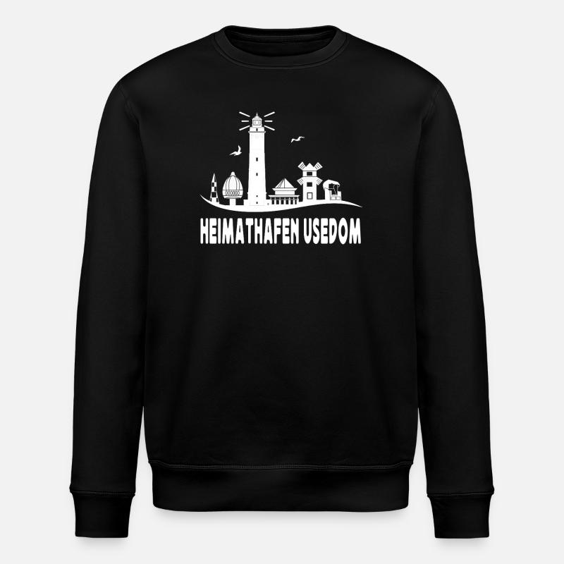 Heimat Hafen Usedom Silhouette - Stanley/Stella Unisex Bio-Sweatshirt ROLLER - Schwarz