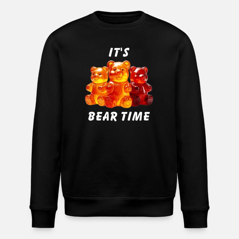 GUMMY BEARS IT'S BEAR TIME - Stanley/Stella ROLLER Unisex Organic Sweatshirt - black