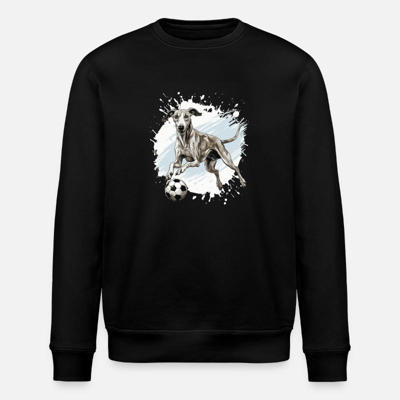 Greyhound Hund Fussball Team - Stanley/Stella Unisex Bio-Sweatshirt ROLLER - Schwarz