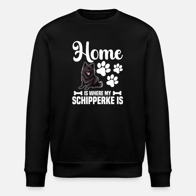 At home is my Schipperke - Stanley/Stella ROLLER Unisex Organic Sweatshirt - black