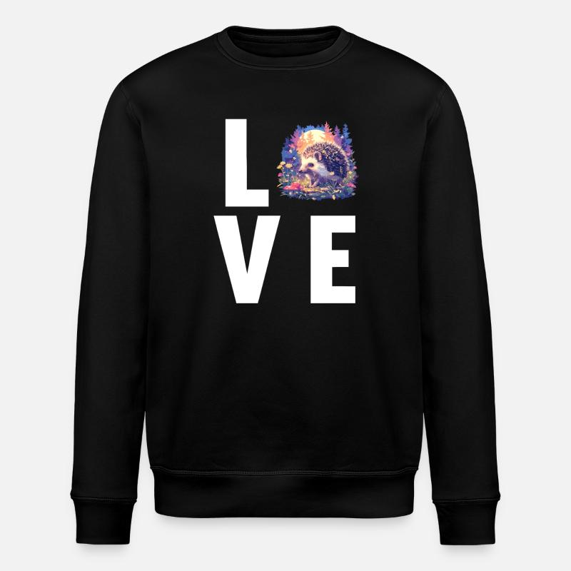 Hedgehog - Stanley/Stella ROLLER Unisex Organic Sweatshirt - black