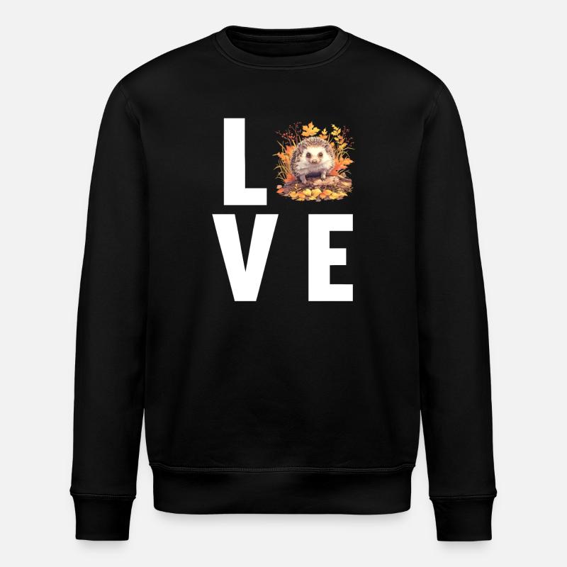 Hedgehog - Stanley/Stella ROLLER Unisex Organic Sweatshirt - black