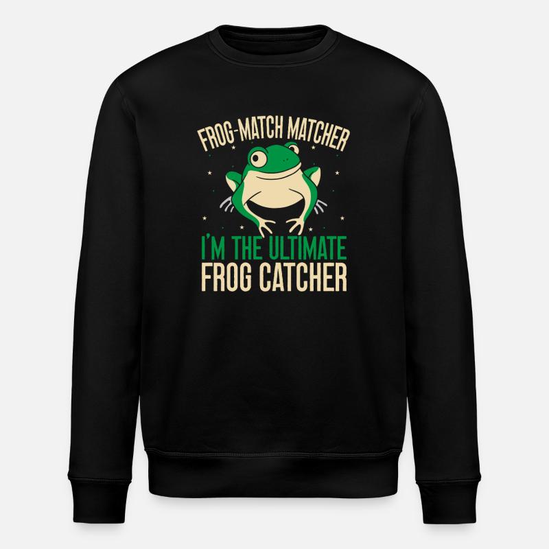 Frog Catcher Frog Match Matcher Frog - Stanley/Stella ROLLER Unisex Organic Sweatshirt - black