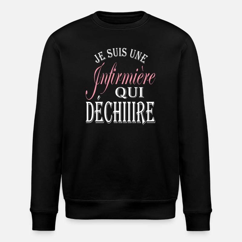 Cadeau original infirmière - Meilleure infirmière - Sweat bio ROLLER Stanley/Stella Unisexe - noir