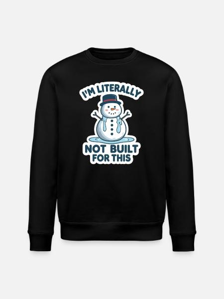 Melting Snowman Funny Winter Design - Stanley/Stella ROLLER Unisex Organic Sweatshirt - black
