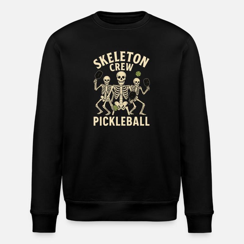 Skeleton Crew Pickleball Halloween Design - Stanley/Stella ROLLER Unisex Organic Sweatshirt - black