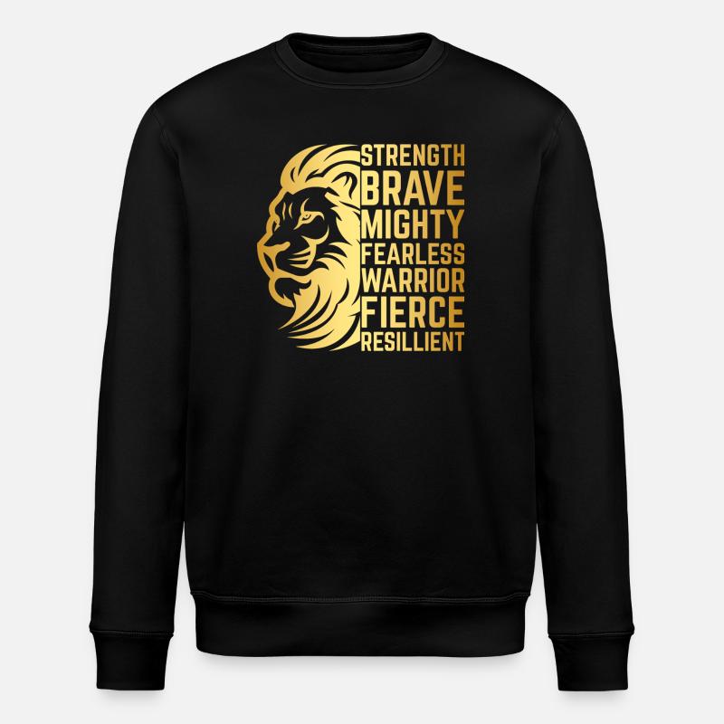 Grunge Lion | Strength, Courage & Style - Stanley/Stella ROLLER Unisex Organic Sweatshirt - black