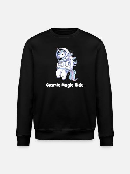 Kosmische Einhorn Raumfahrt - Stanley/Stella Unisex Bio-Sweatshirt ROLLER - Schwarz