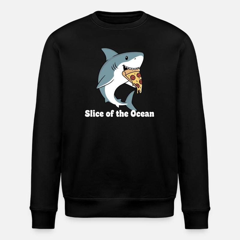 Hai beißt Pizza - Stanley/Stella Unisex Bio-Sweatshirt ROLLER - Schwarz
