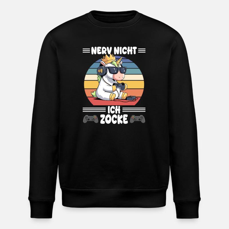 nerv nicht, ich zocke - Stanley/Stella Unisex Bio-Sweatshirt ROLLER - Schwarz