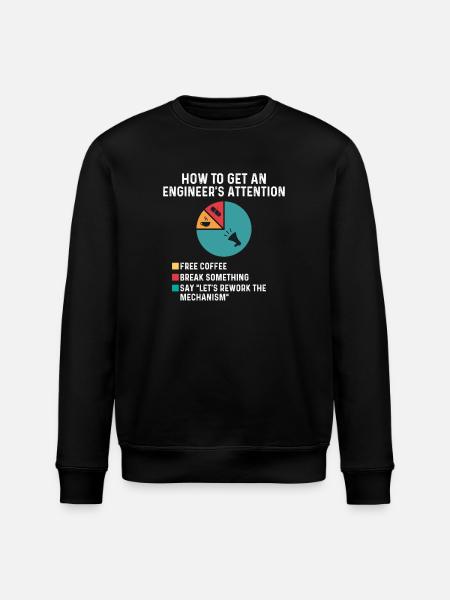 Engineer’s Attention Free Coffee Rework Mechanism - Stanley/Stella ROLLER Unisex Organic Sweatshirt - black