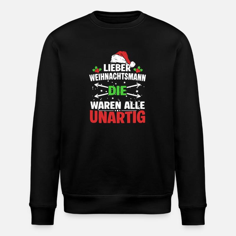  Lustiger Weihnachten - Stanley/Stella Unisex Bio-Sweatshirt ROLLER - Schwarz
