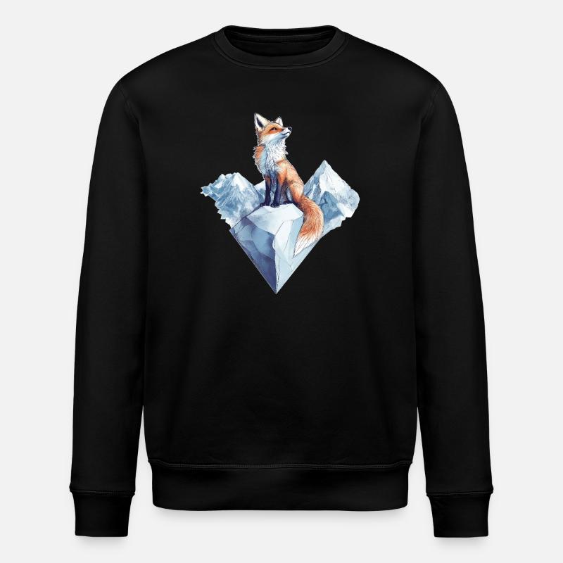 Motif hivernal du renard - Sweat bio ROLLER Stanley/Stella Unisexe - noir