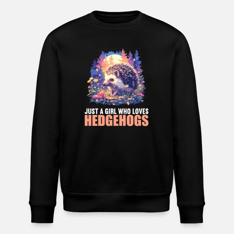 Hedgehog - Stanley/Stella ROLLER Unisex Organic Sweatshirt - black