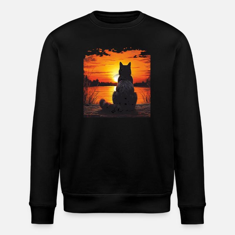 COUCHER DE SOLEIL CHAT - Sweat bio ROLLER Stanley/Stella Unisexe - noir