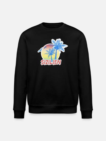 Sicily as a holiday - Stanley/Stella ROLLER Unisex Organic Sweatshirt - black