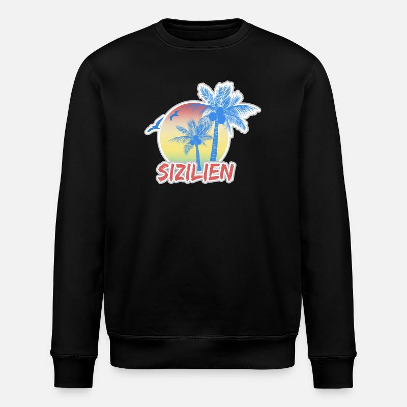 La Sicile comme vacances - Sweat bio ROLLER Stanley/Stella Unisexe - noir