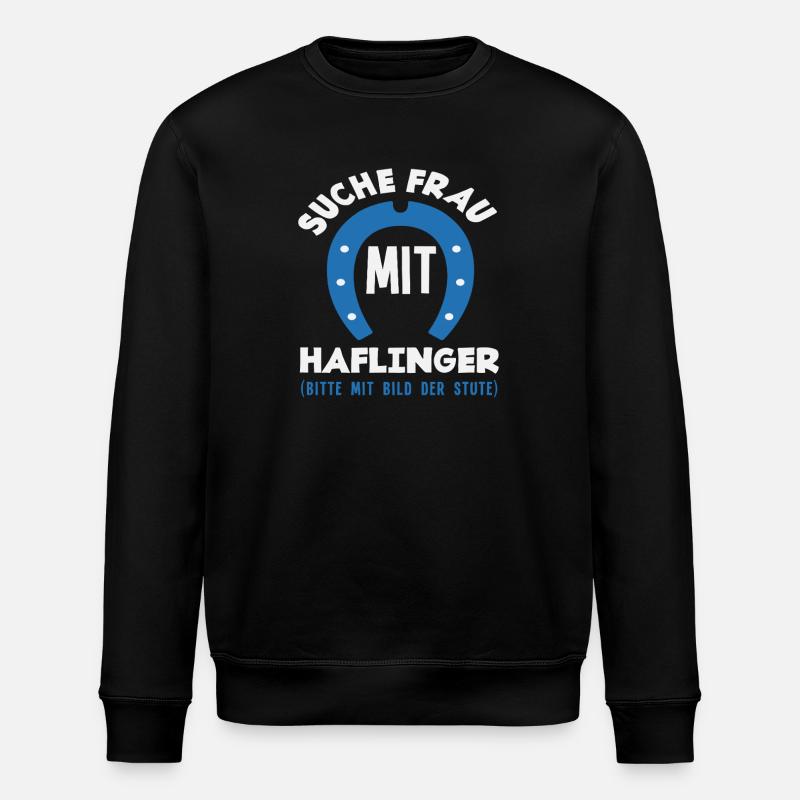 Femme avec poney Haflinger chevauchant Lsutiges - Sweat bio ROLLER Stanley/Stella Unisexe - noir