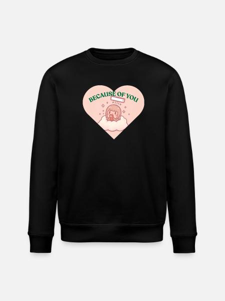 Wegen dir - Douceur Câline - Stanley/Stella Unisex Bio-Sweatshirt ROLLER - Schwarz