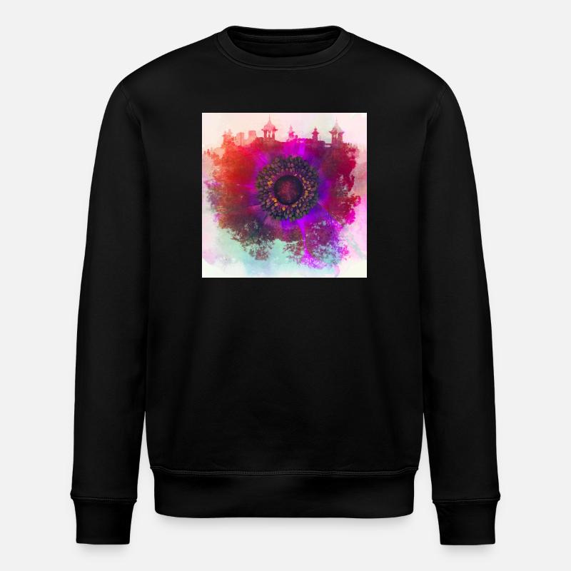 Coquelicot abstrait - Sweat bio ROLLER Stanley/Stella Unisexe - noir